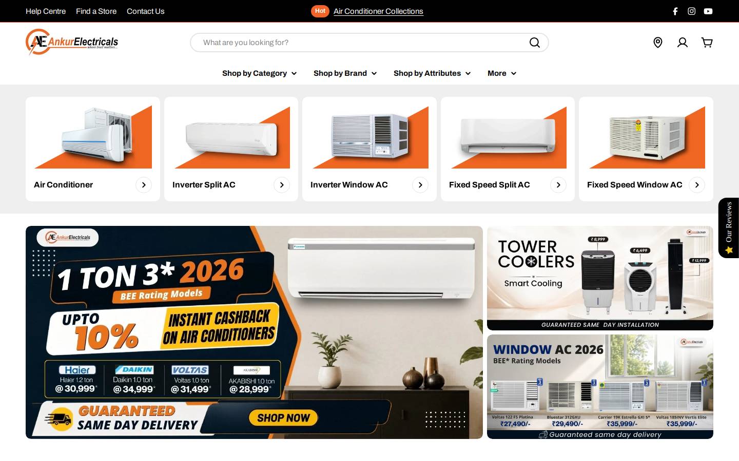 ankurelectricals.com homepage screenshot