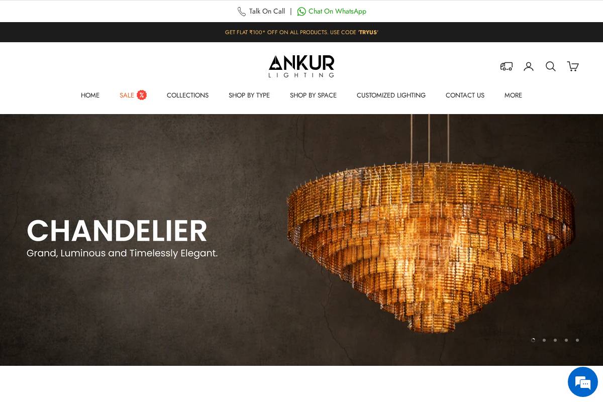 ankurlighting.com homepage screenshot