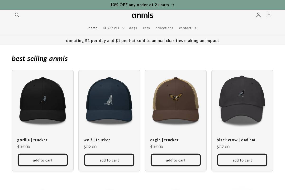 anmls.us homepage screenshot