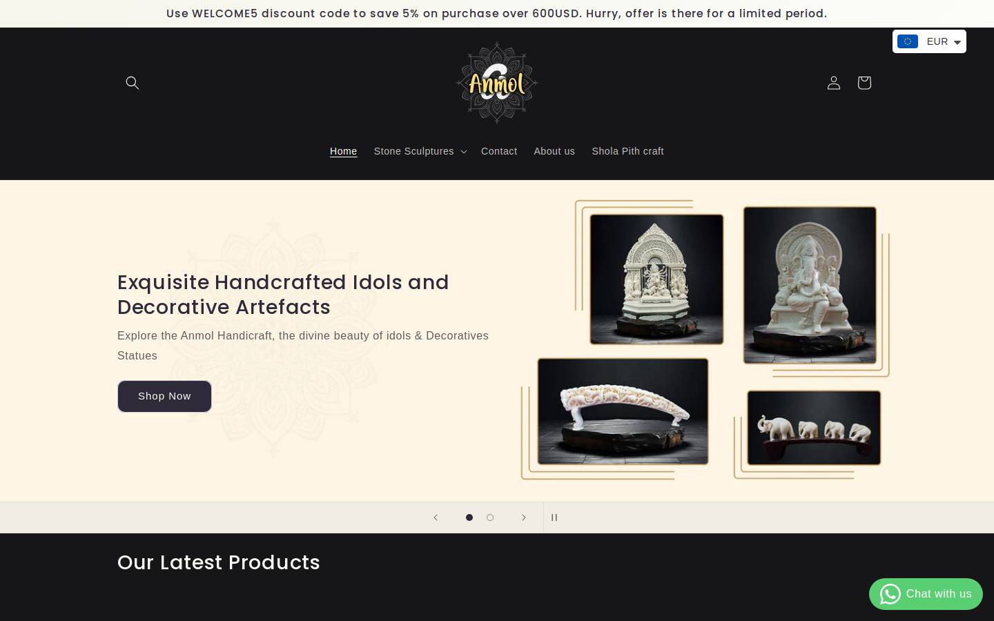 anmolhandicrafts.com homepage screenshot