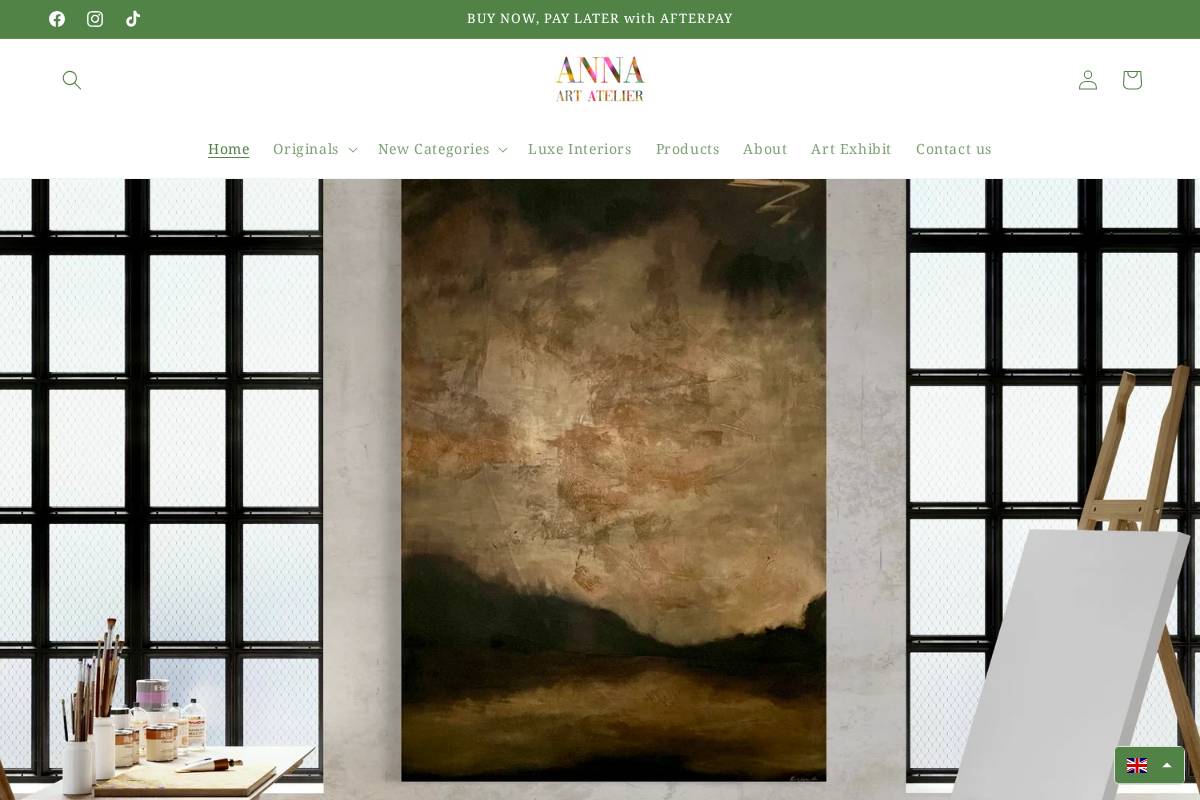 annaartatelier.com homepage screenshot