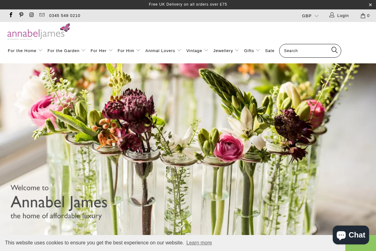 annabeljames.co.uk homepage screenshot