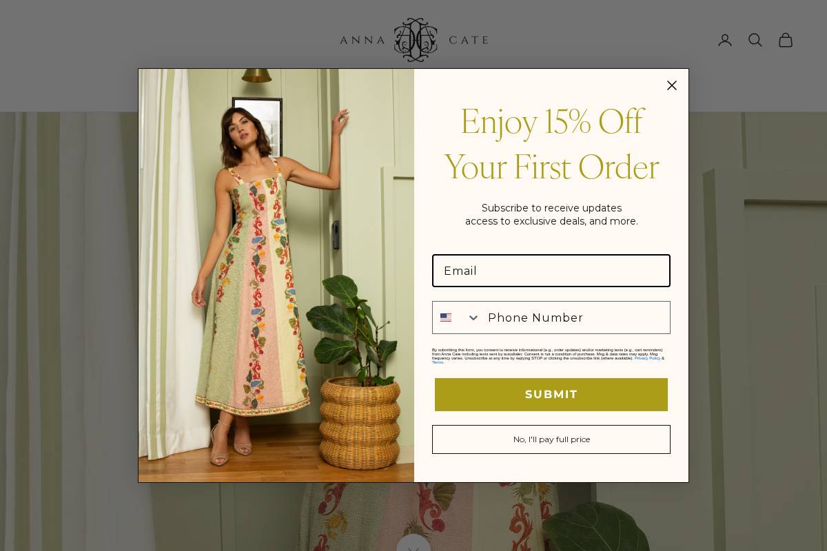 annacatecollection.com homepage screenshot