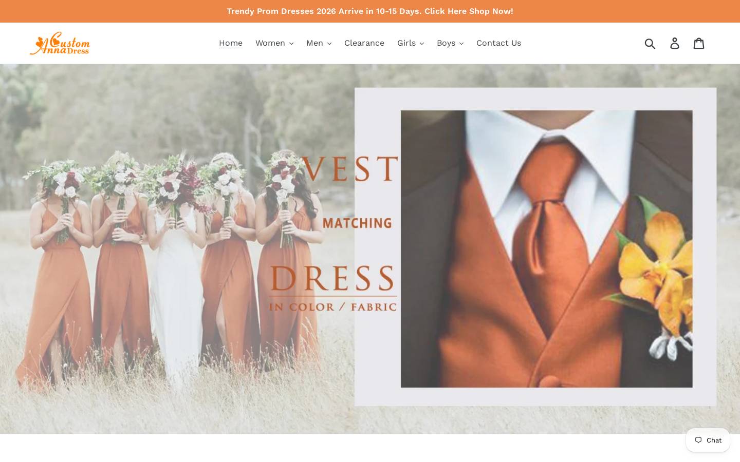 annacustomdress.com homepage screenshot