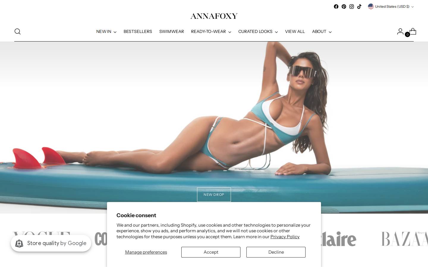 annafoxy.com homepage screenshot