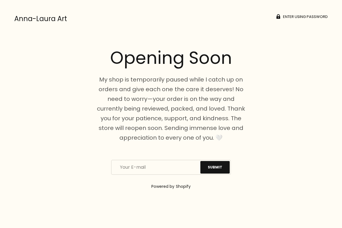 annalauraart.com homepage screenshot