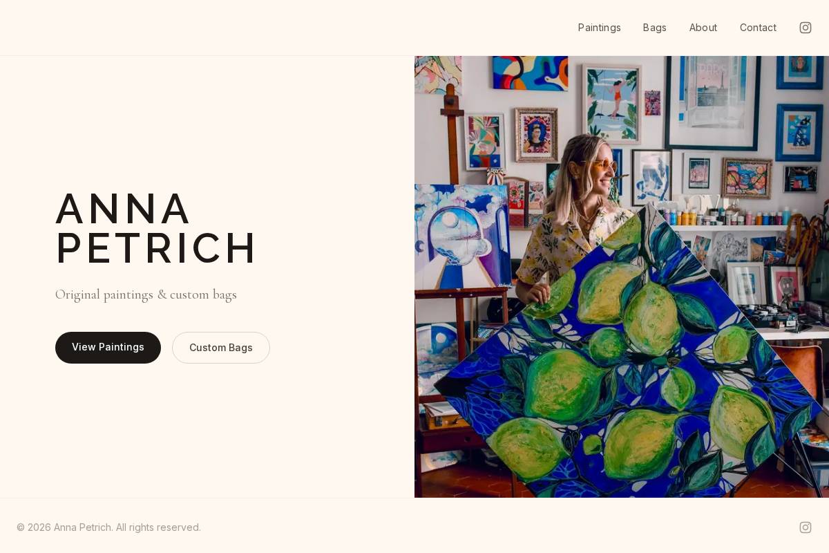 annapetrich.com homepage screenshot