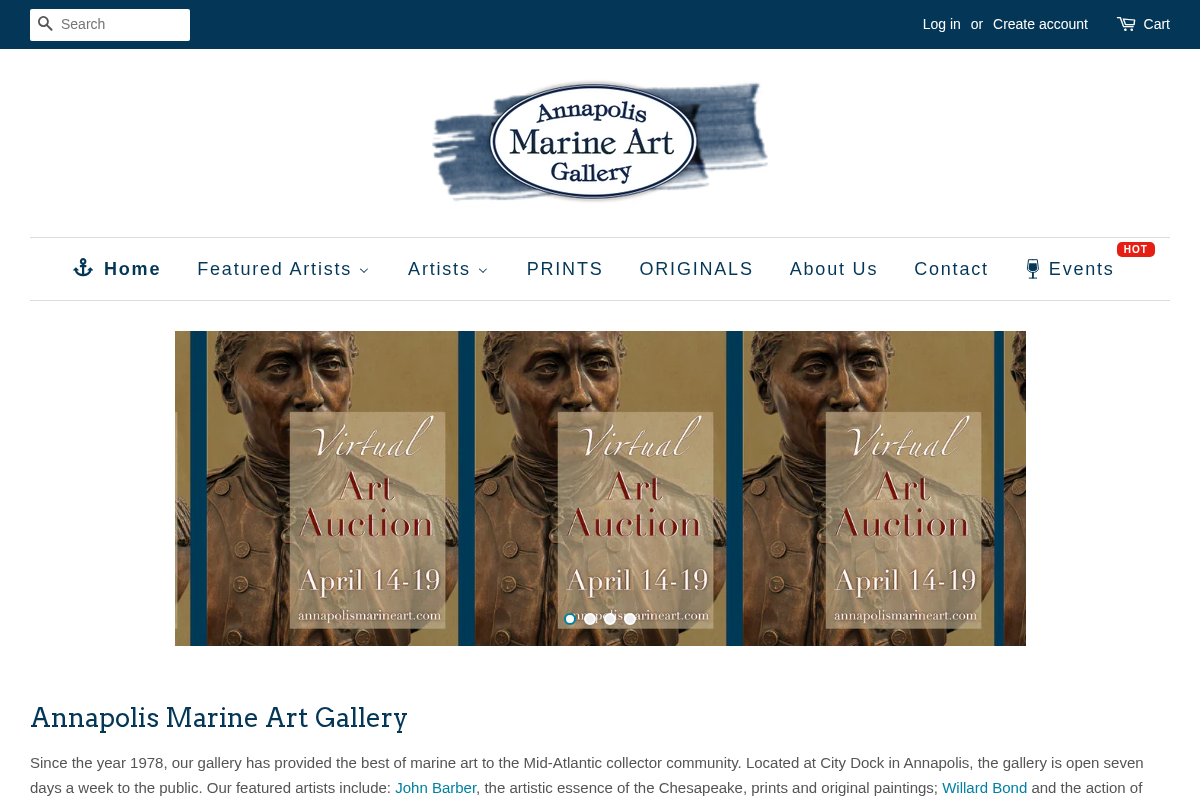 annapolismarineart.com homepage screenshot