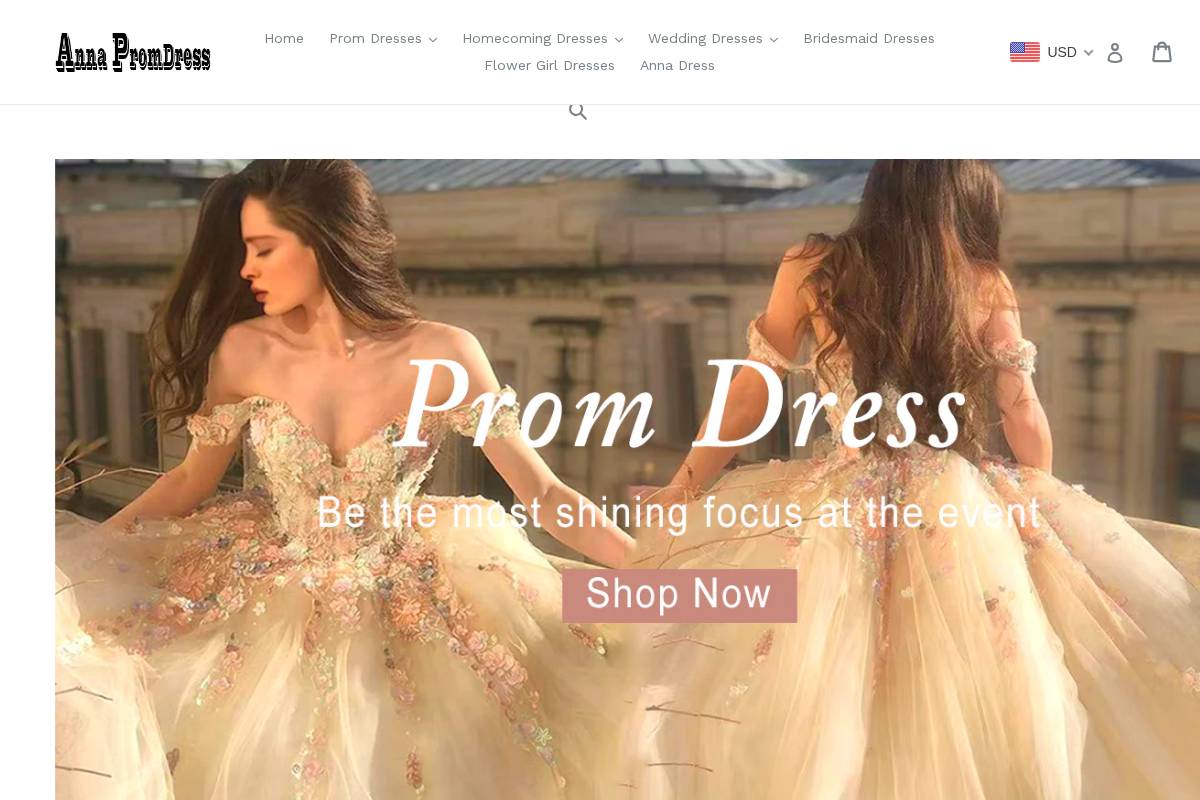 annapromdress homepage screenshot