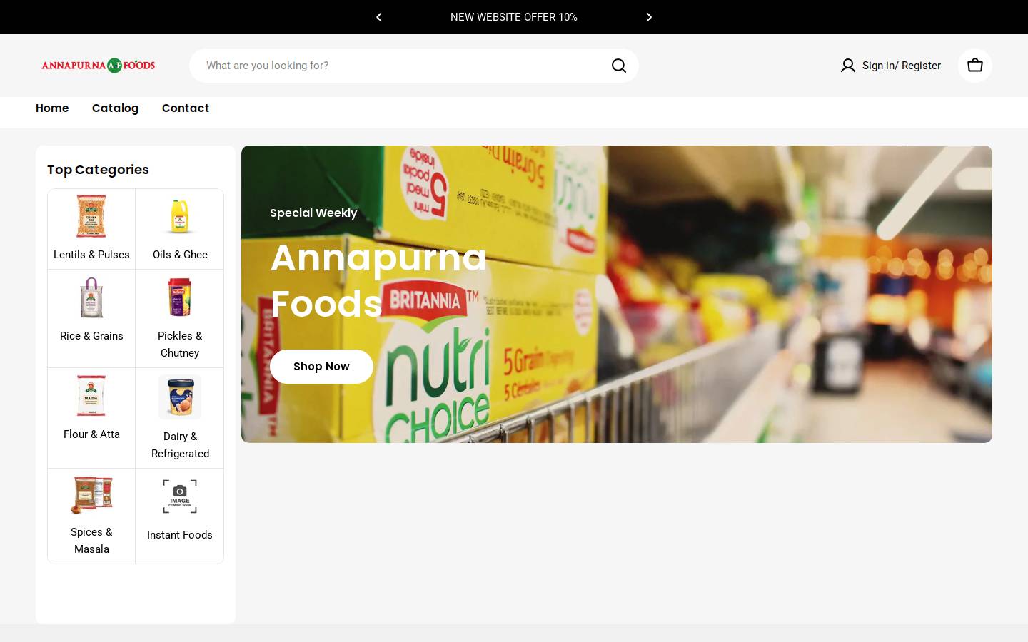 annapurnafoodsmn.com homepage screenshot