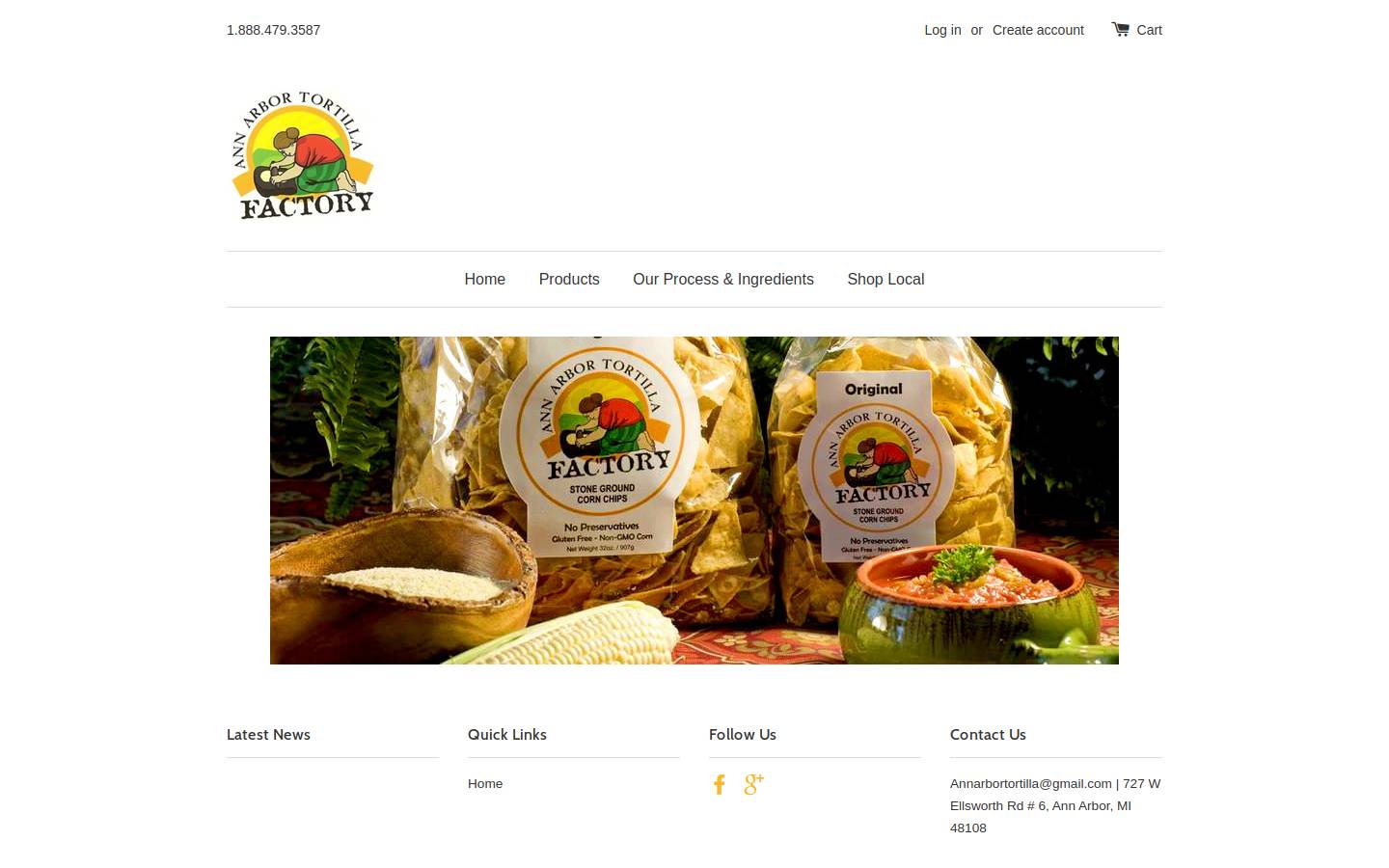 annarbortortilla.com homepage screenshot