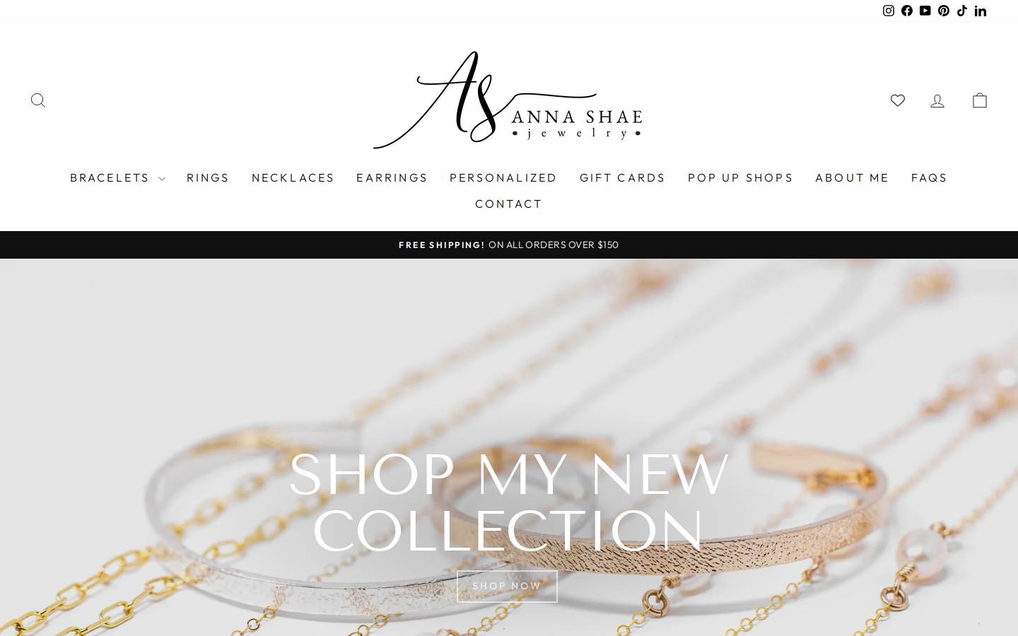Anna Shae Jewelry homepage screenshot