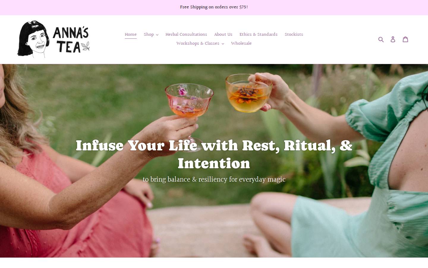 annasteahouse.com homepage screenshot