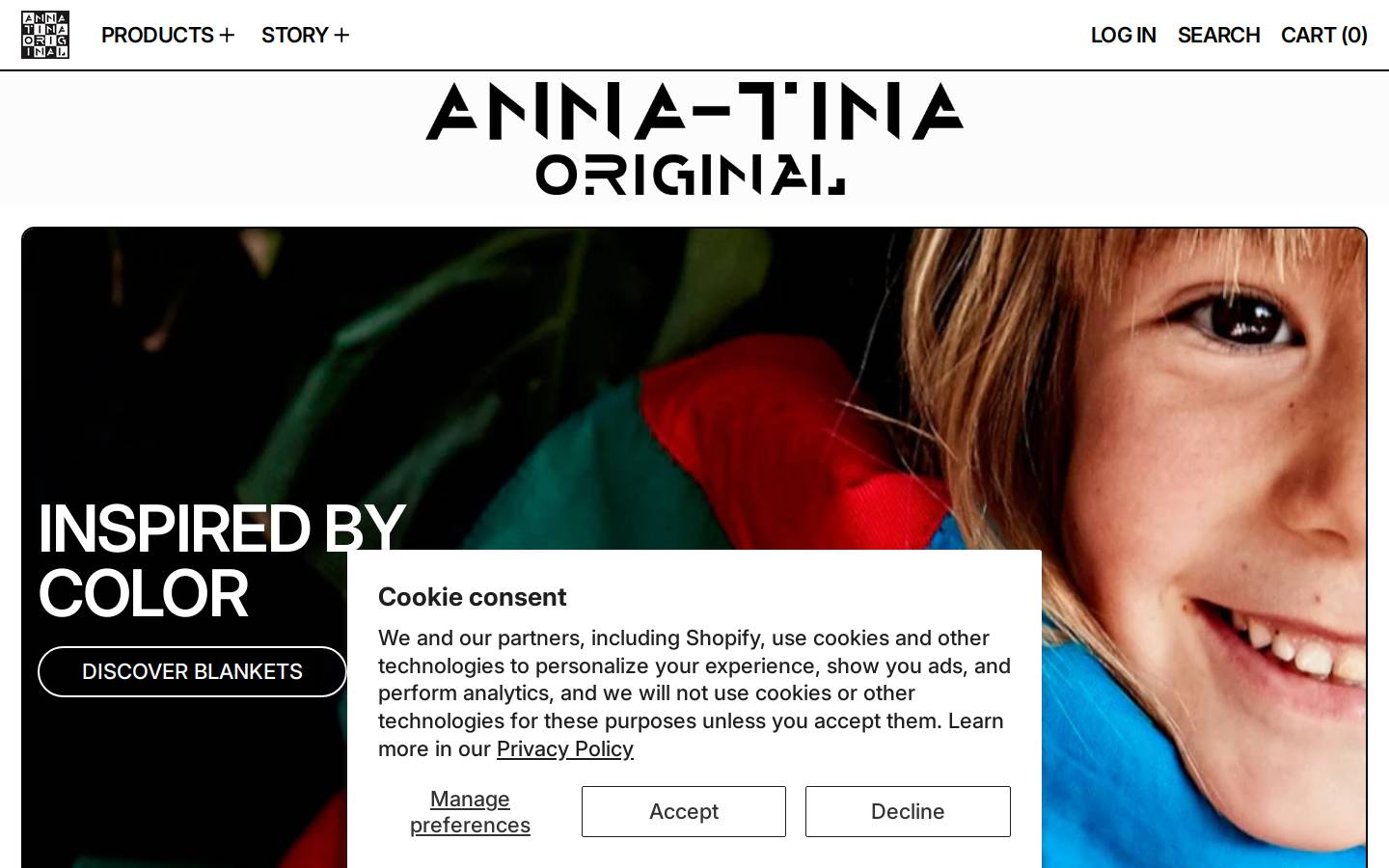annatinaoriginal.com homepage screenshot