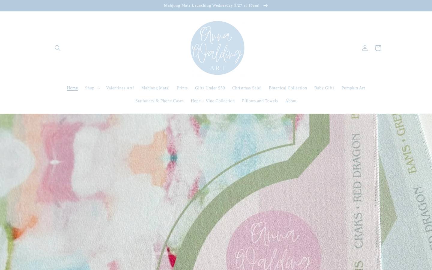 annawaldingart.com homepage screenshot