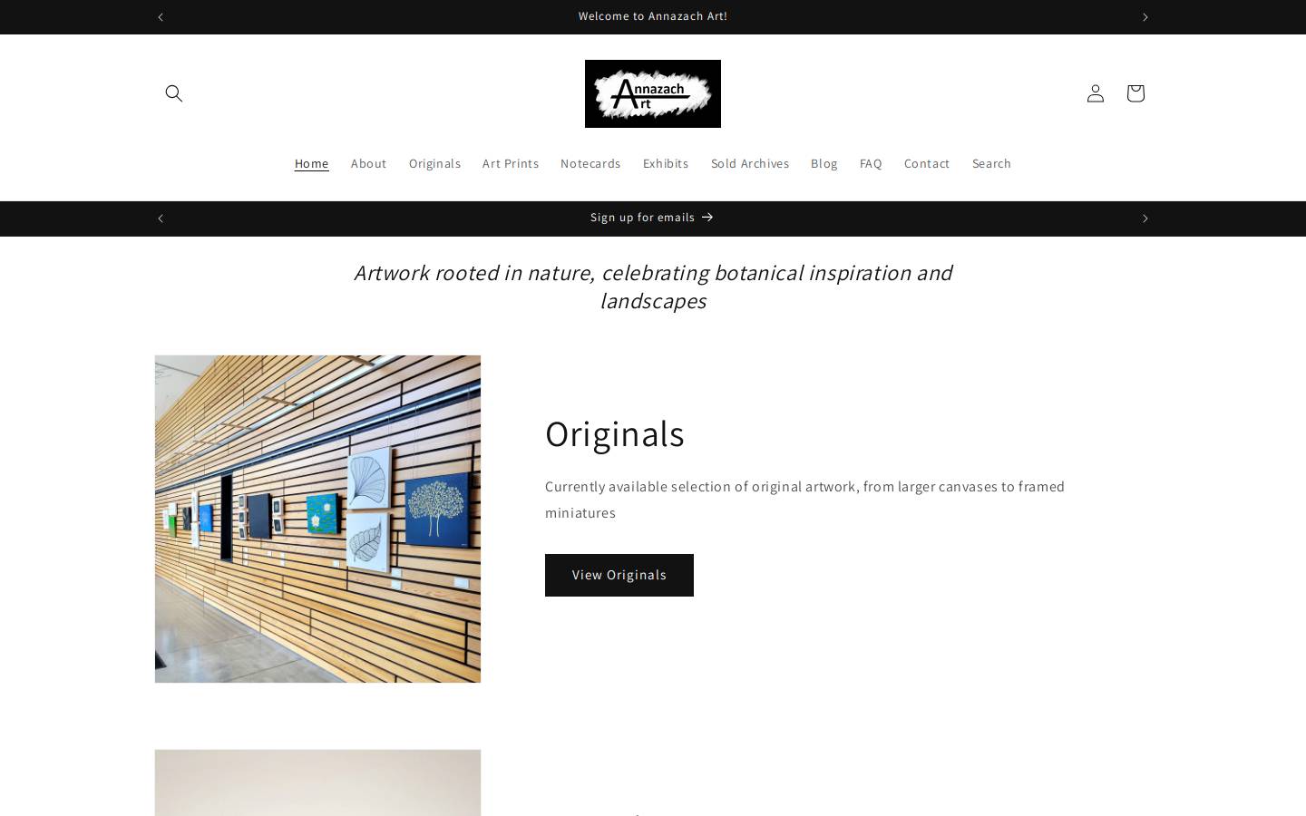 annazachart.com homepage screenshot