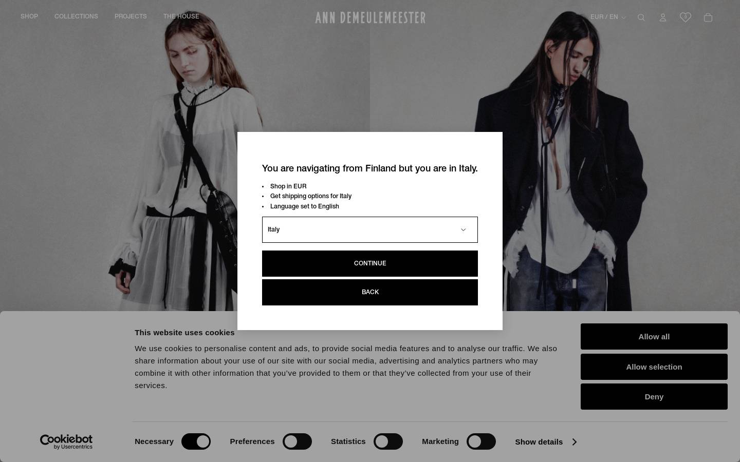 anndemeulemeester.com homepage screenshot