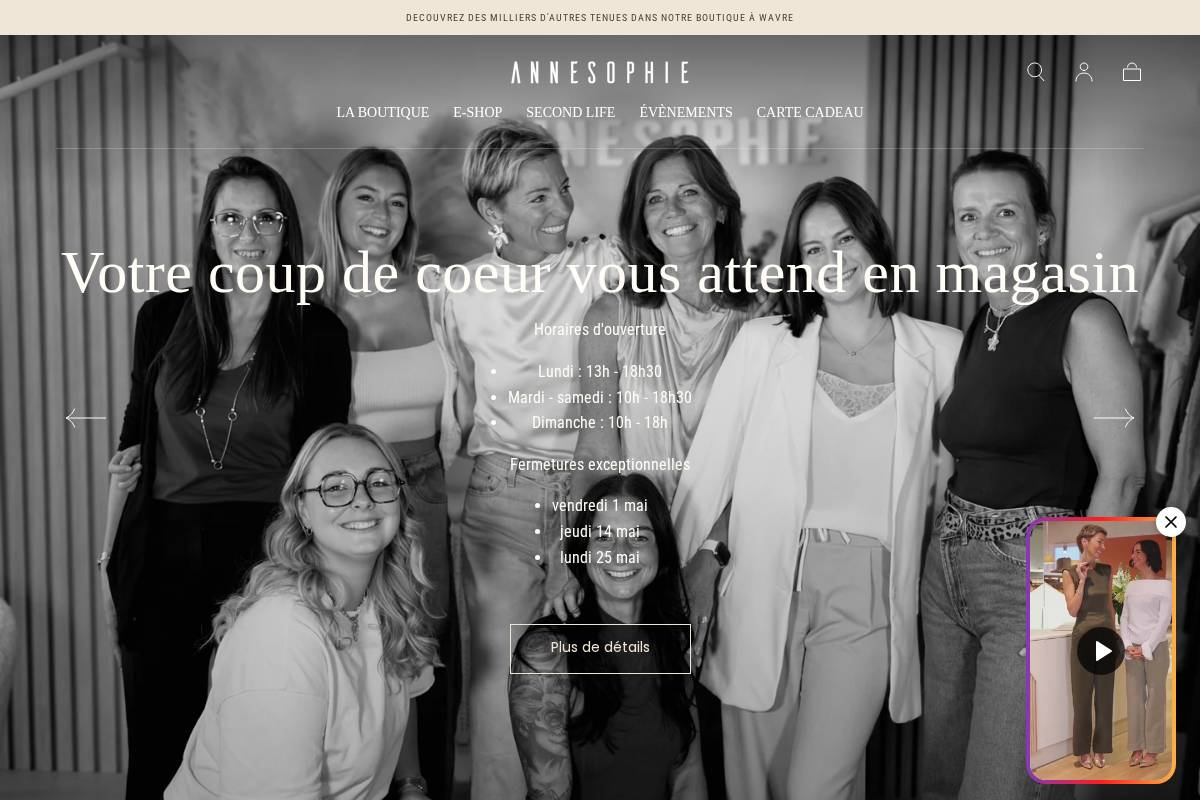 anne-sophie.be homepage screenshot