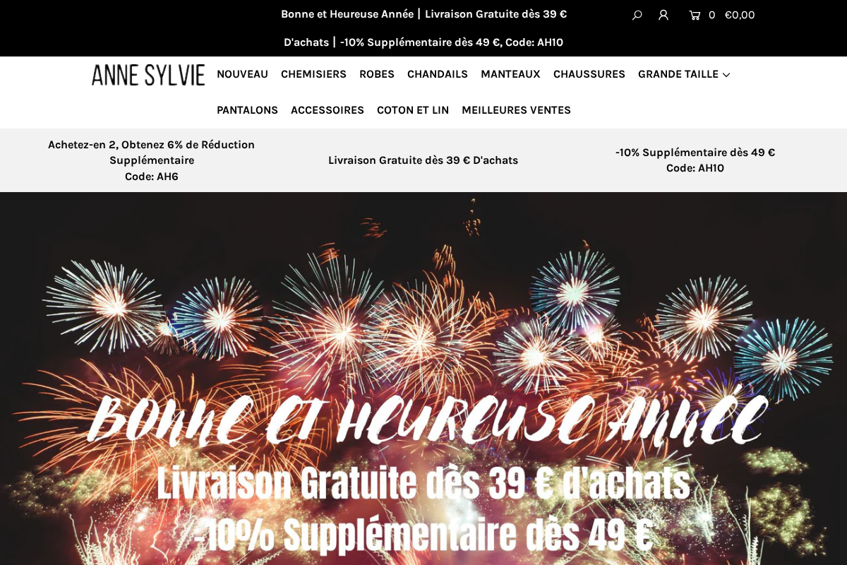 Anne Sylvie homepage screenshot