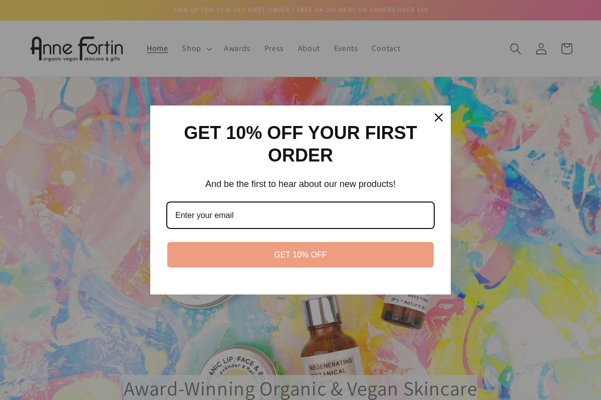 Anne Fortin homepage screenshot