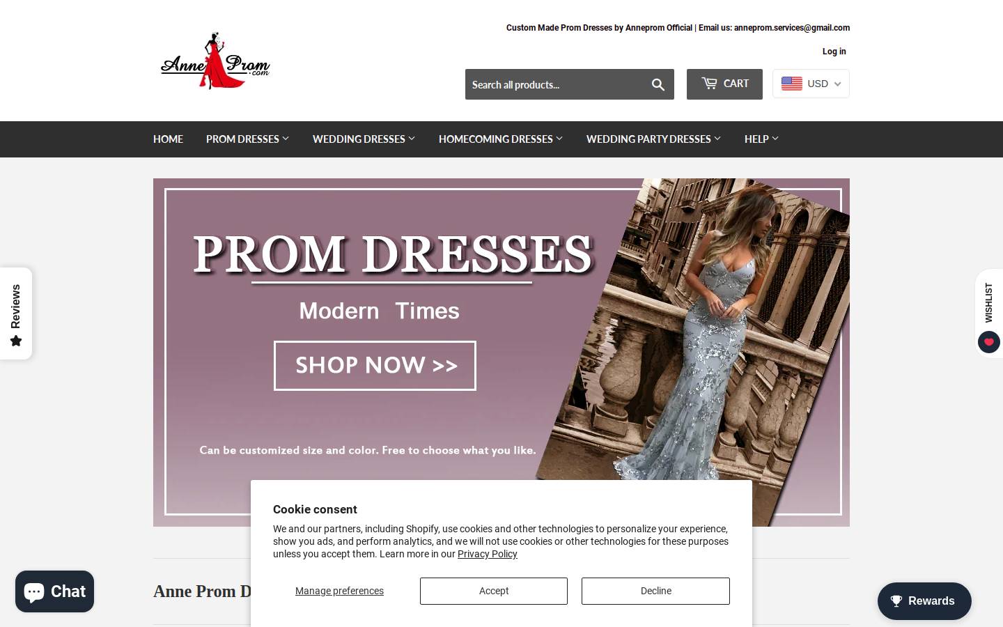 anneprom.com homepage screenshot