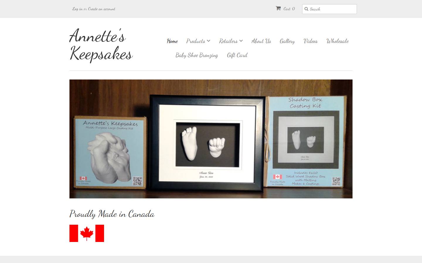 annetteskeepsakes.com homepage screenshot