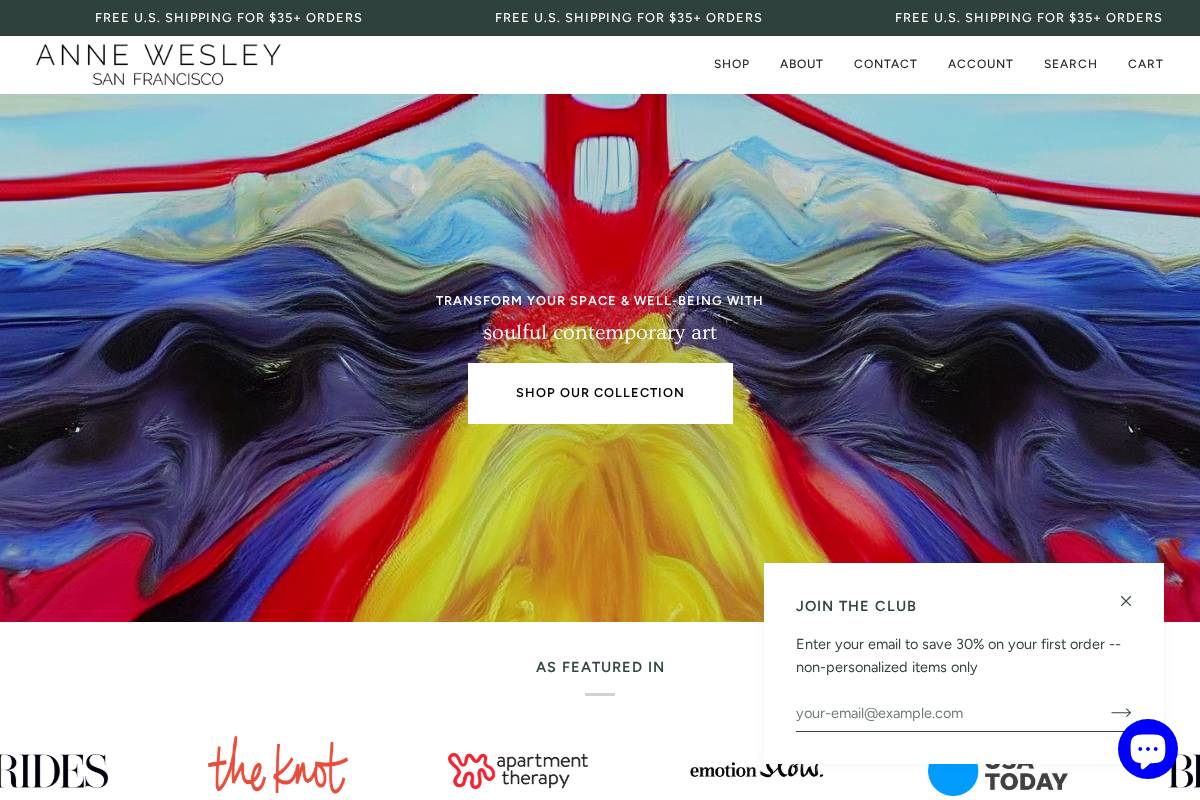 annewesley.com homepage screenshot