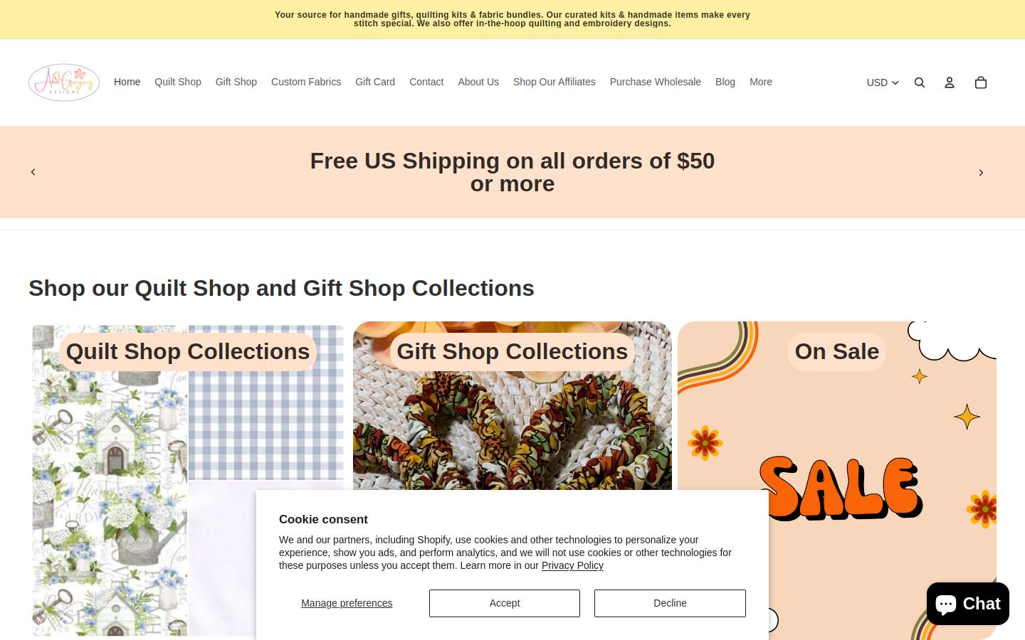 anngregorydesigns.com homepage screenshot