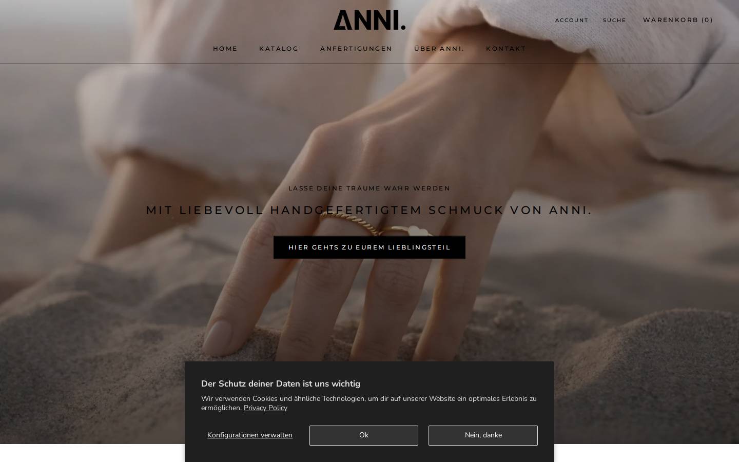 anni-jewellery.com homepage screenshot