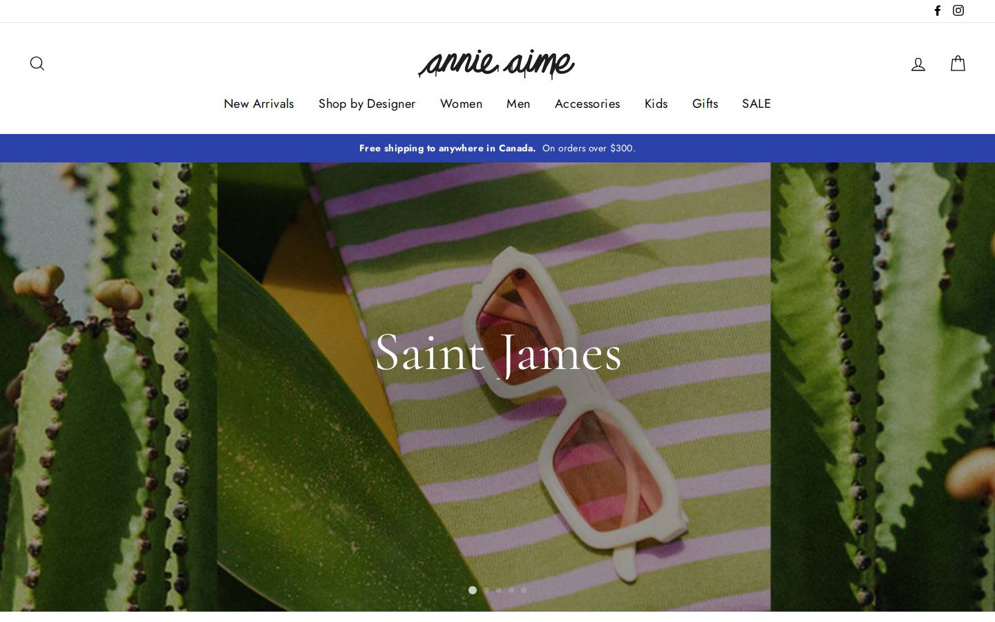 annieaime.com homepage screenshot