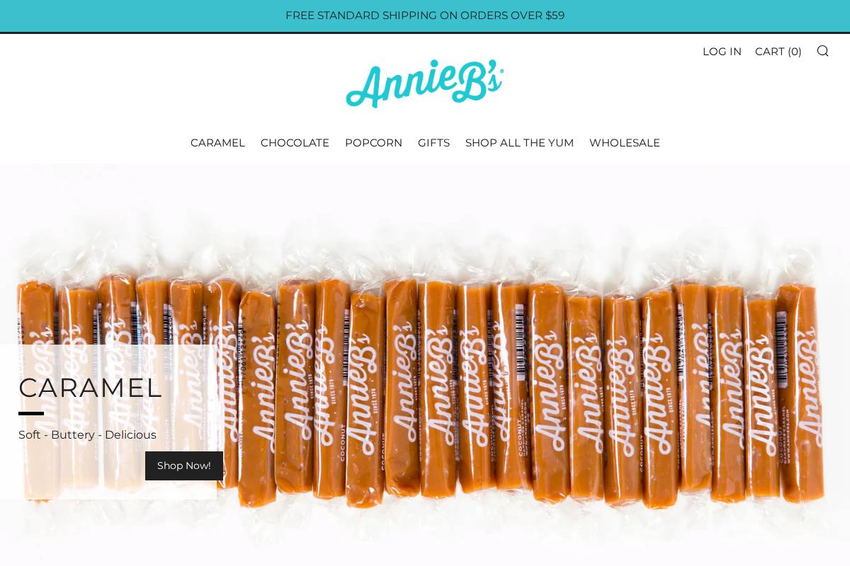 anniebs.com homepage screenshot