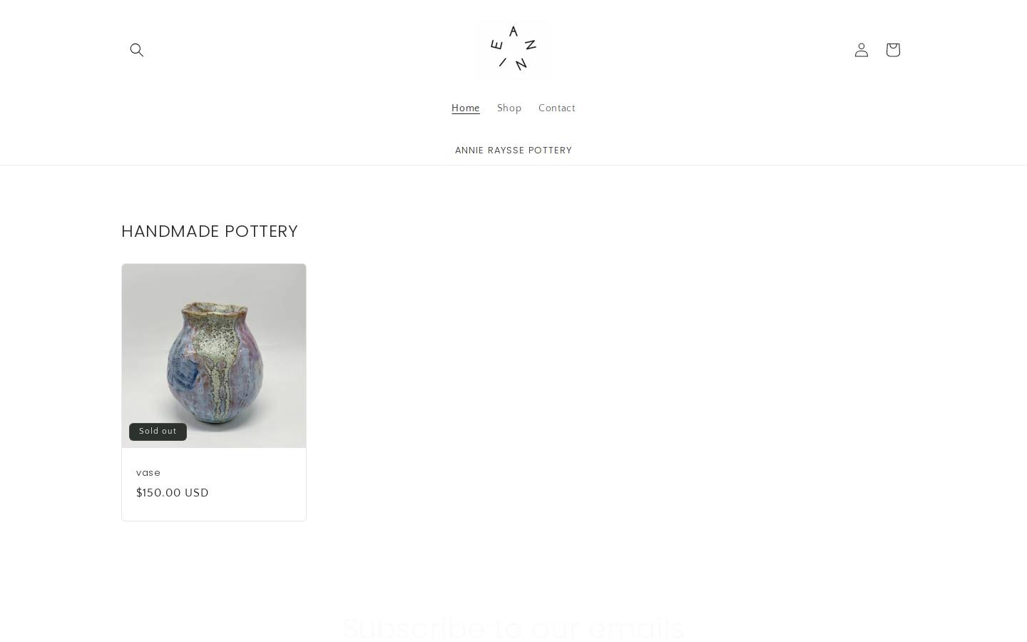 anniegpottery.com homepage screenshot