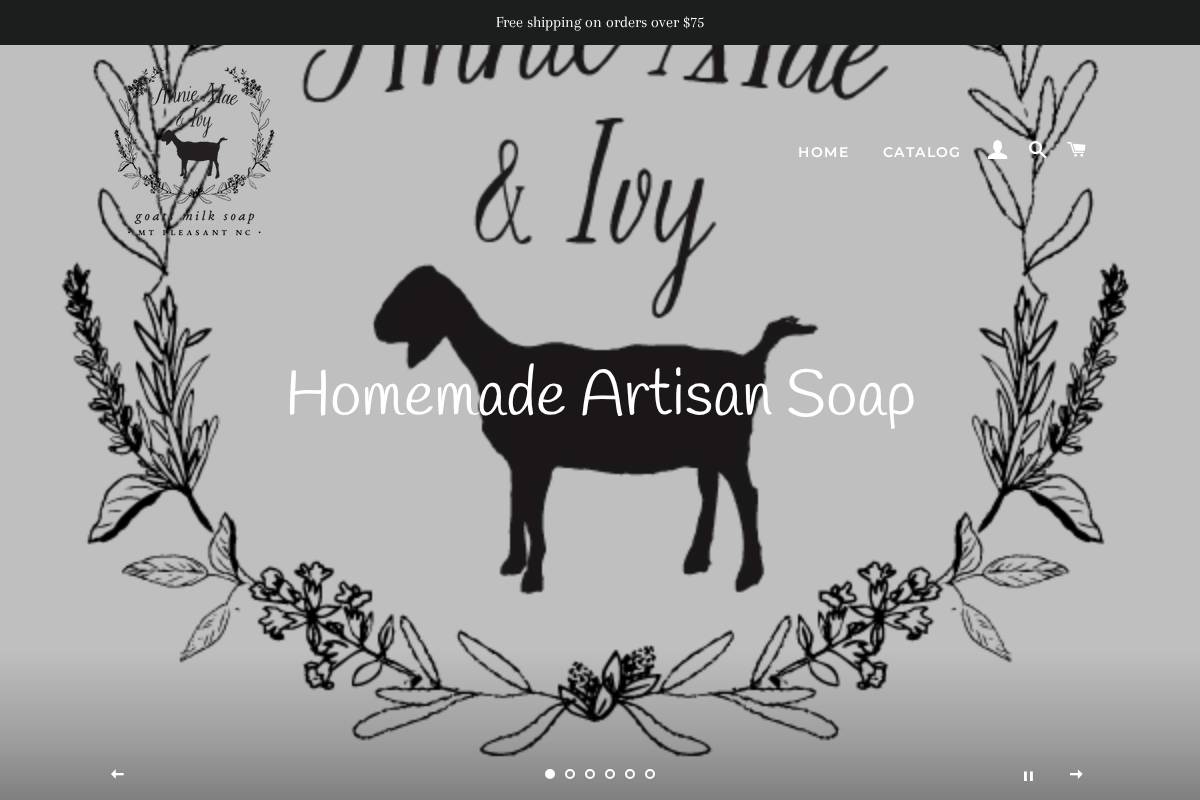 anniemaeandivy.com homepage screenshot