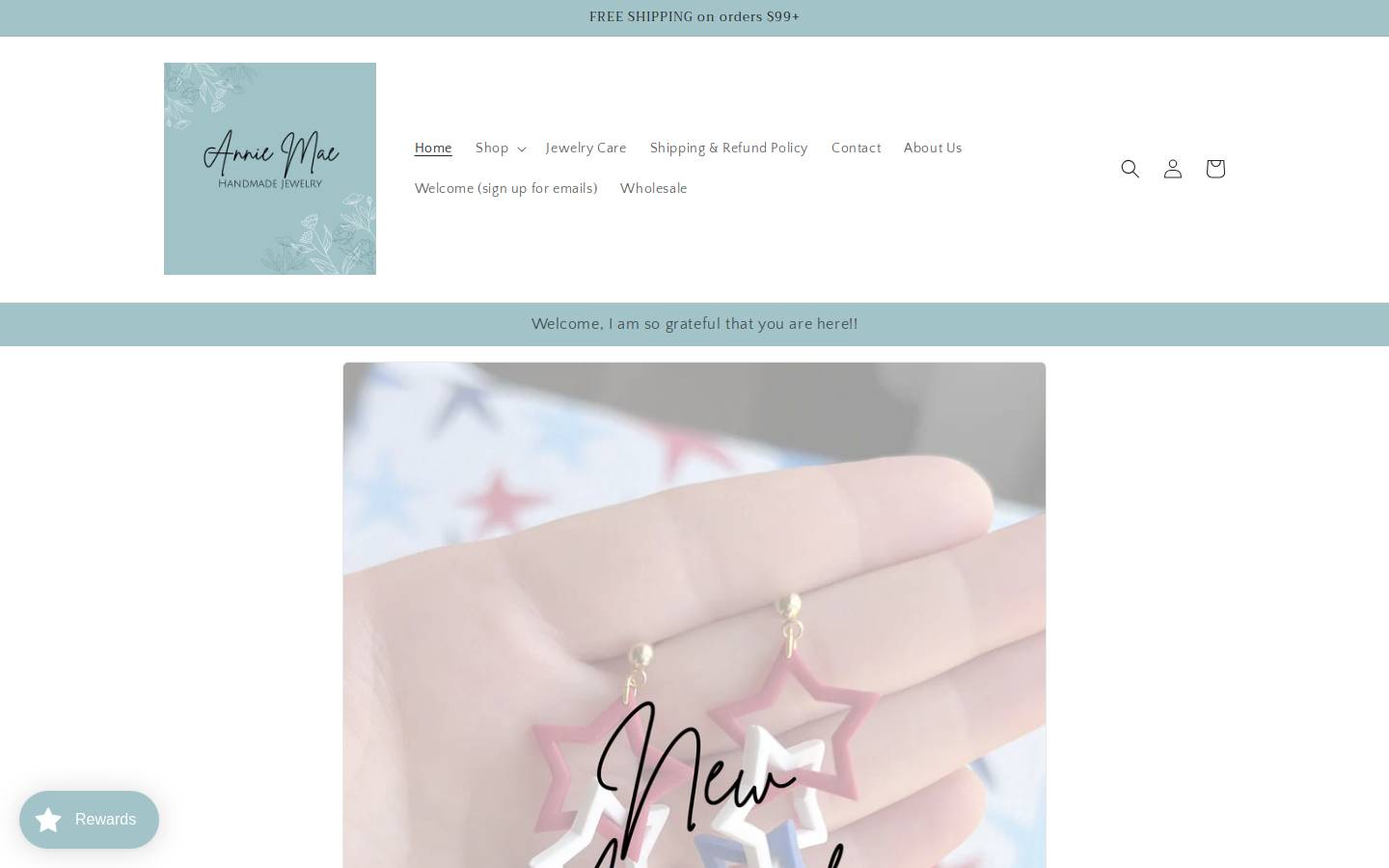 anniemaejewelry.com homepage screenshot