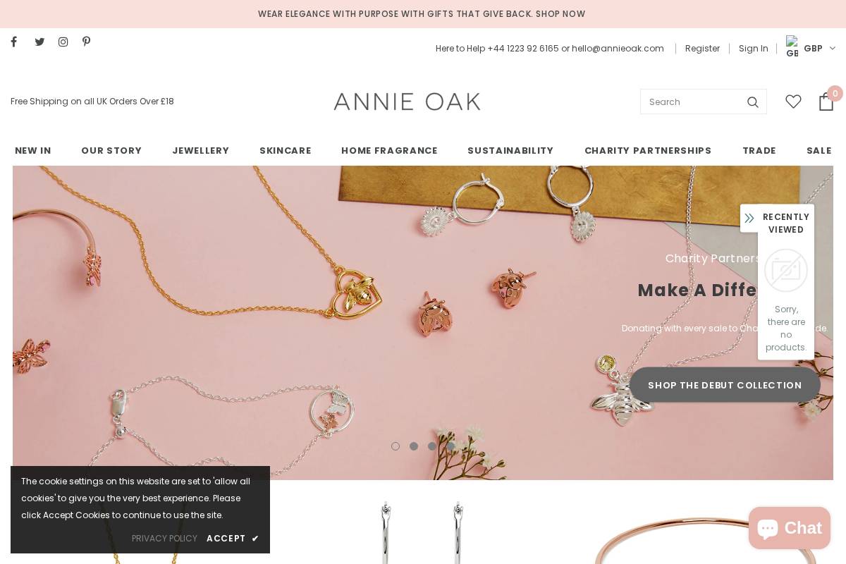 annieoak.com homepage screenshot
