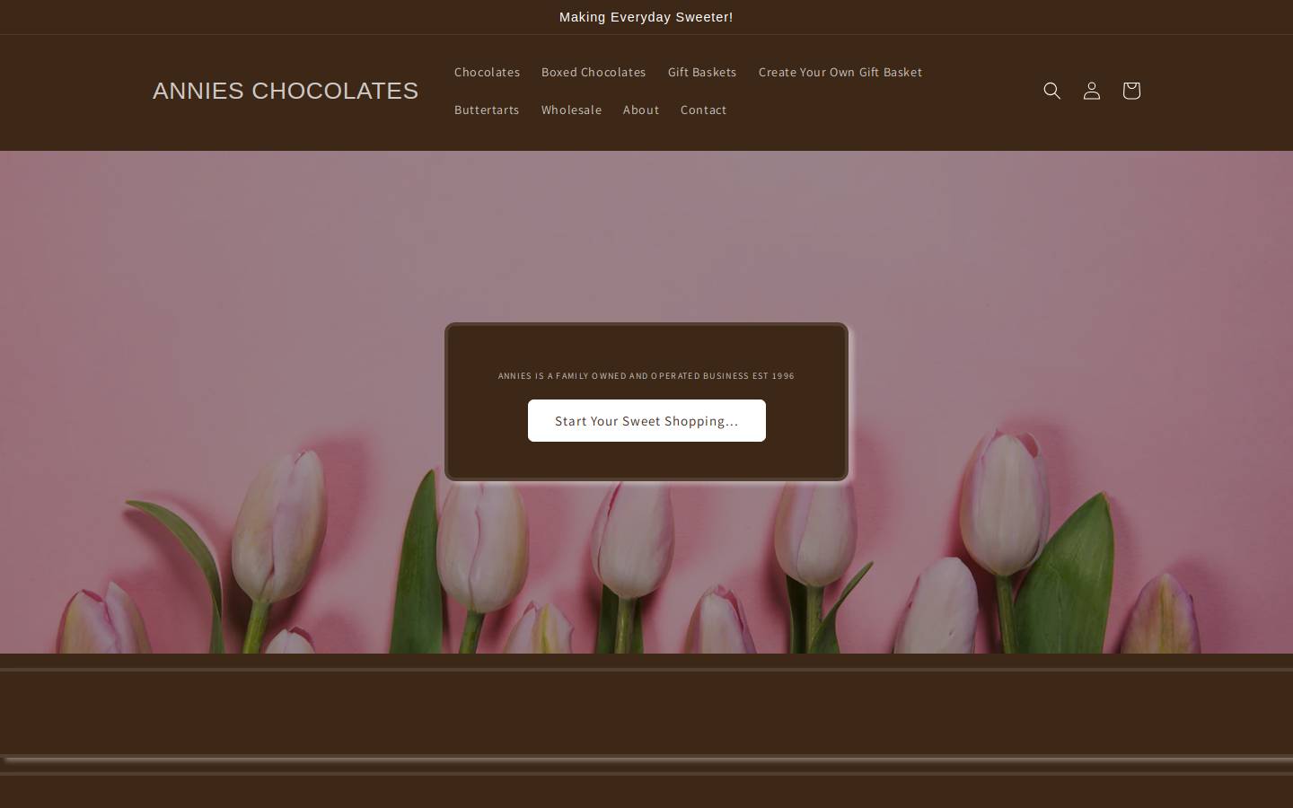 annieschocolates.com homepage screenshot