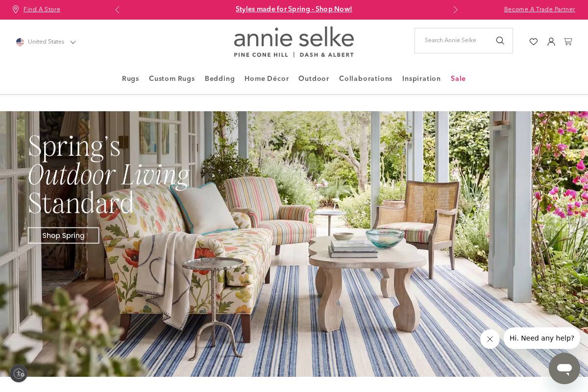 Annie Selke homepage screenshot