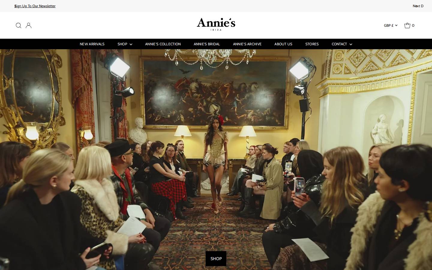 Anniesibiza homepage screenshot