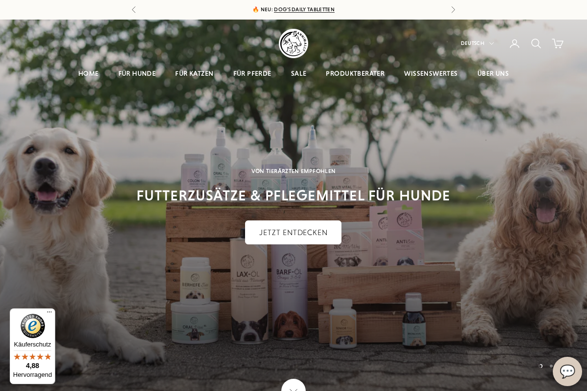 Annimally.de homepage screenshot