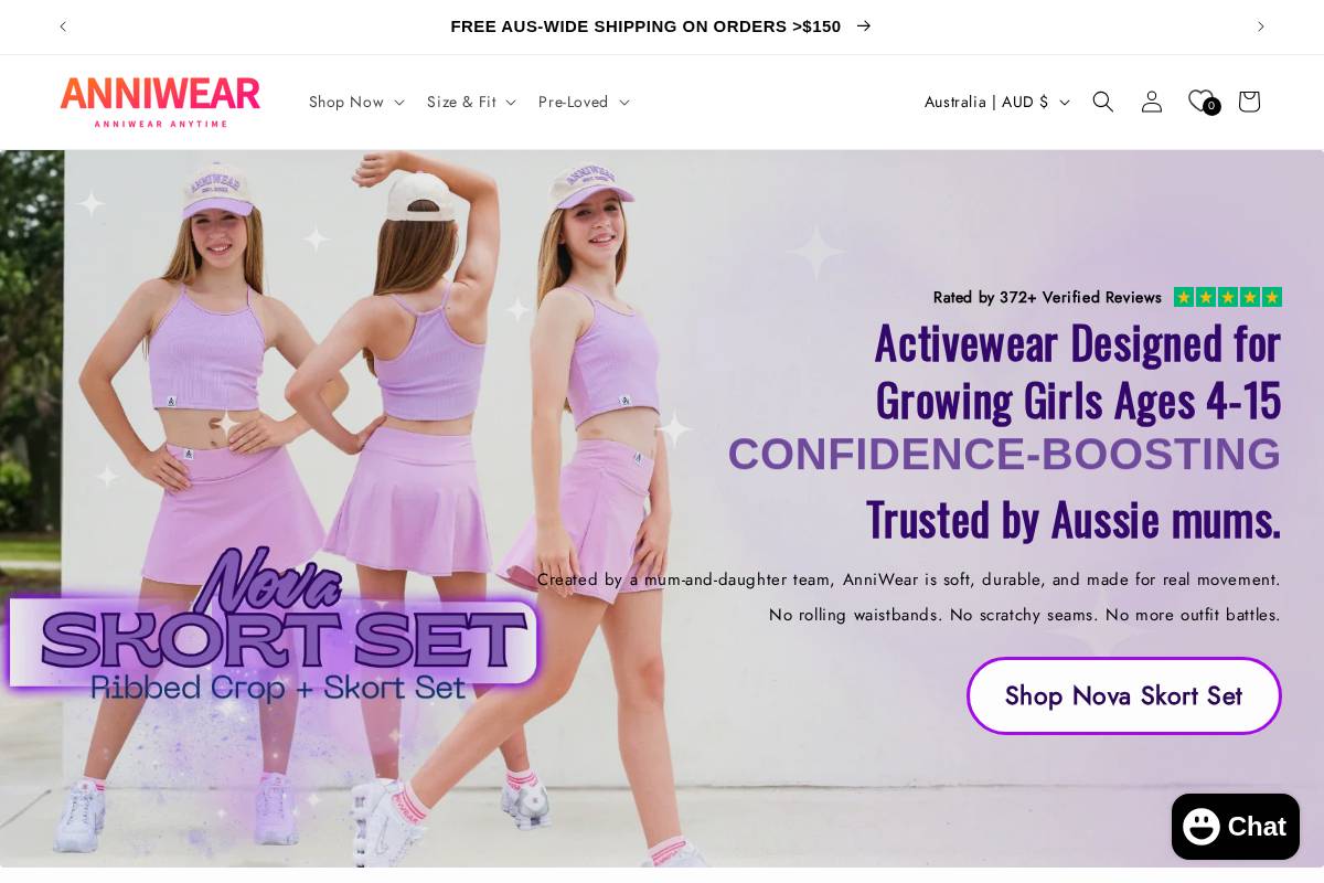 AnniWear homepage screenshot