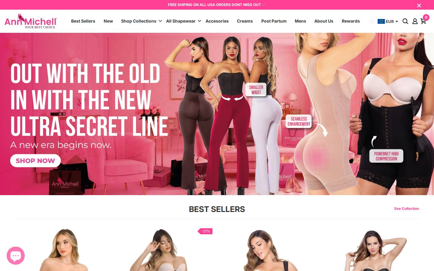 annmichellstore.com homepage screenshot