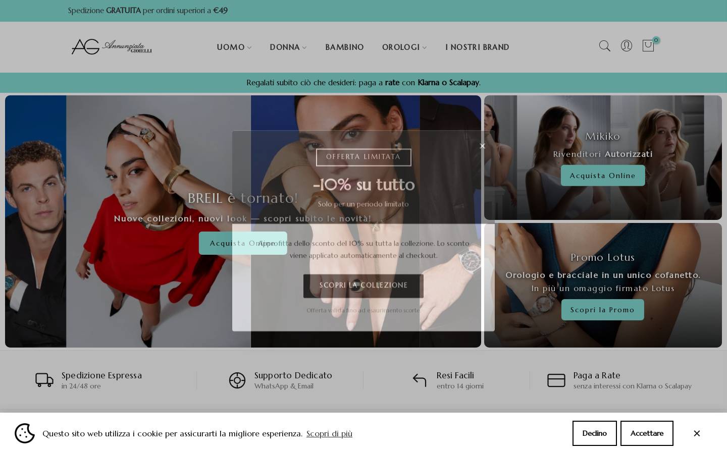 annunziatagioielli.com homepage screenshot