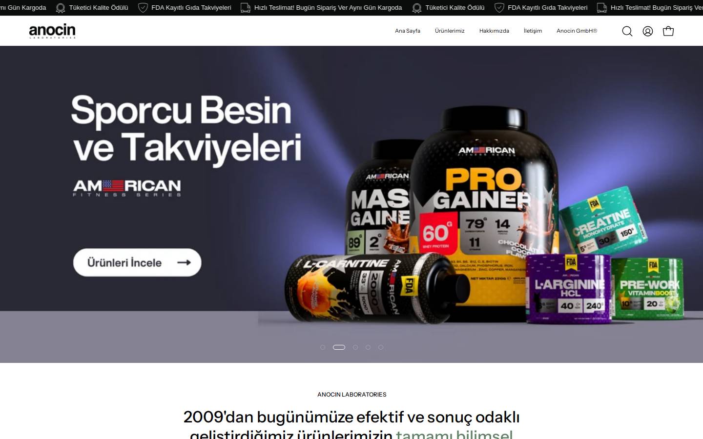 anocin.com.tr homepage screenshot