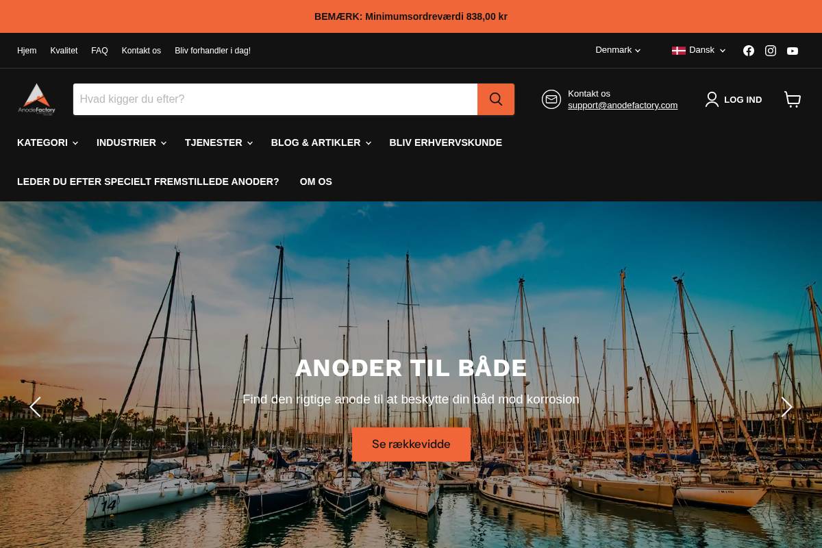 Anodefactory homepage screenshot