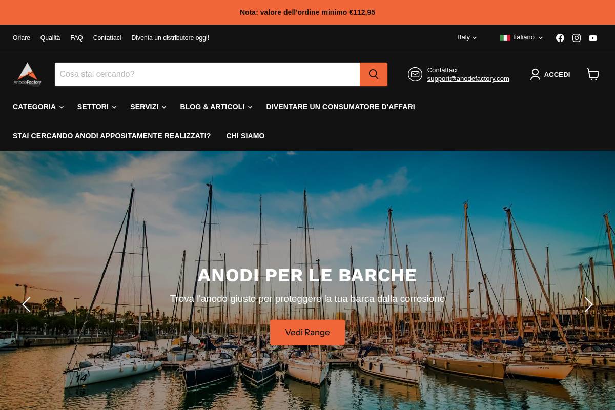 anodefactory.it homepage screenshot