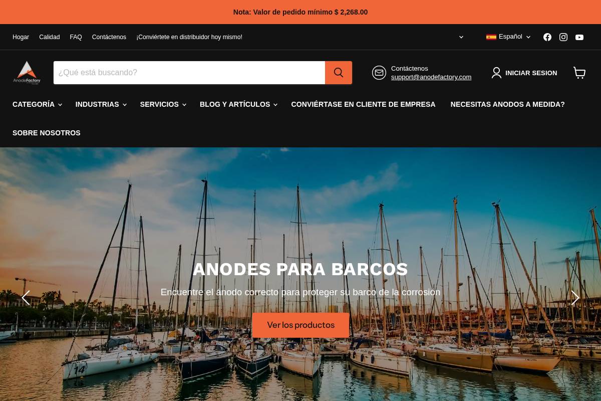 anodefactory.mx homepage screenshot