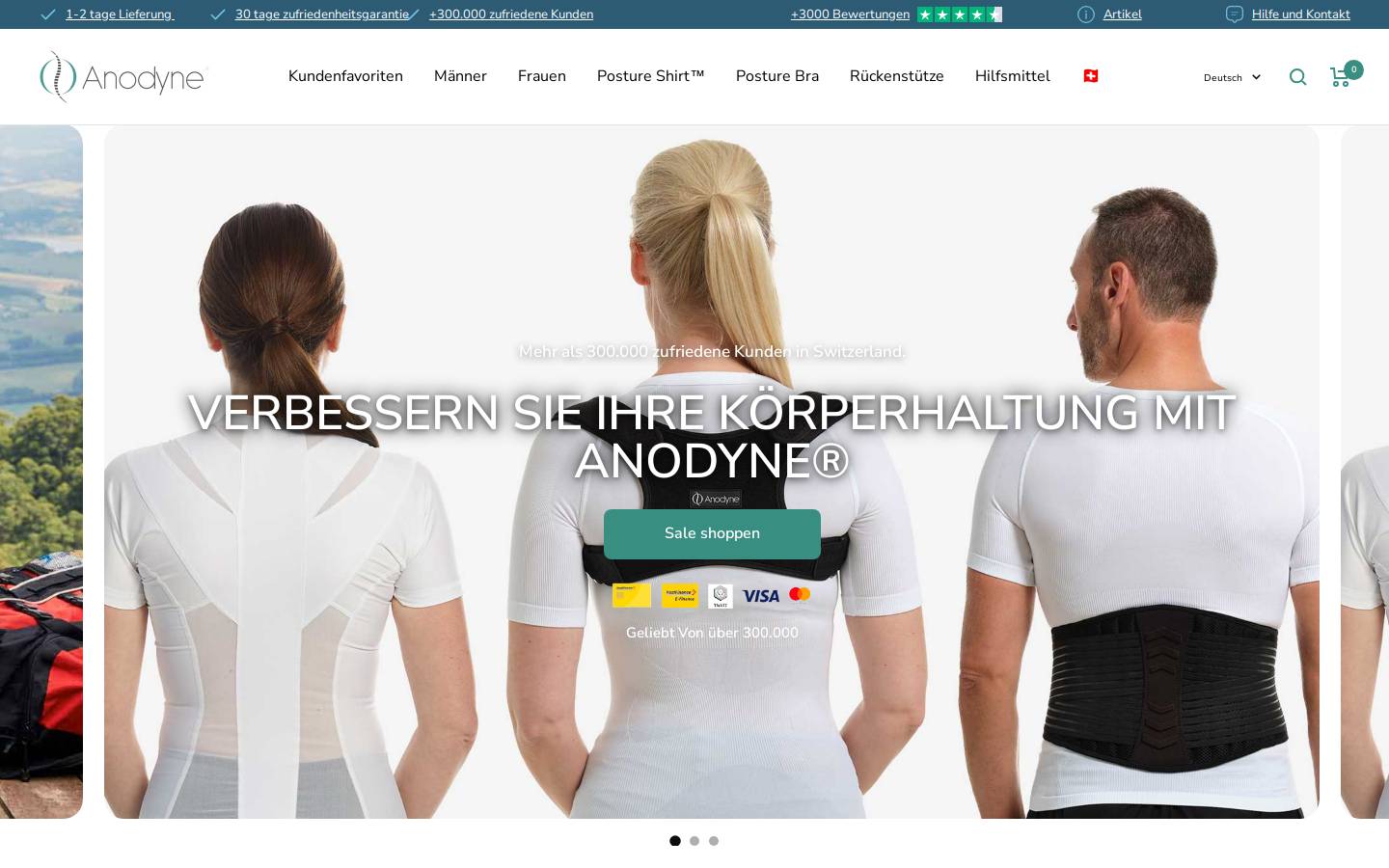 Anodyne.ch homepage screenshot