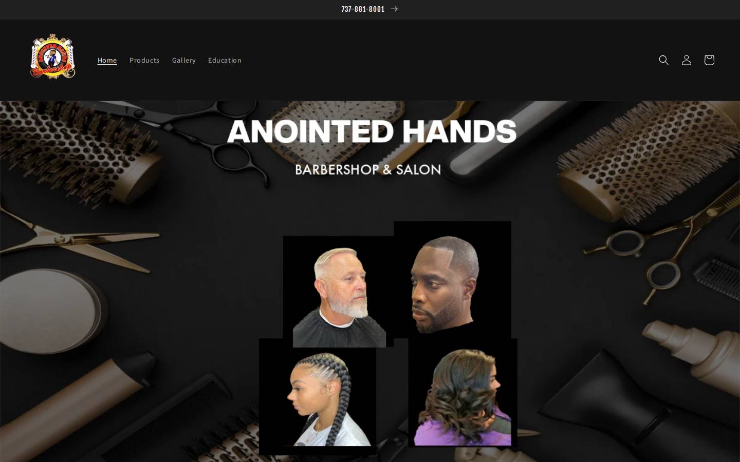 anointedhands-barbershop.com homepage screenshot