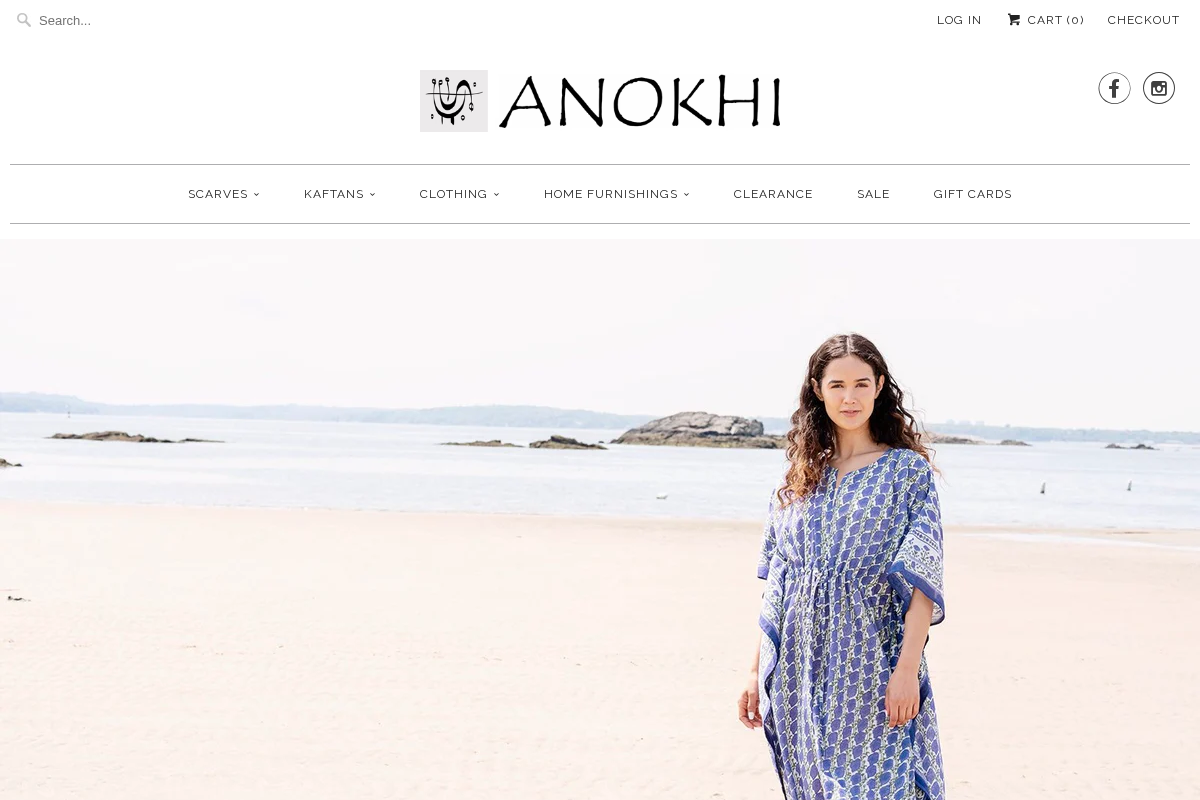 ANOKHI USA homepage screenshot