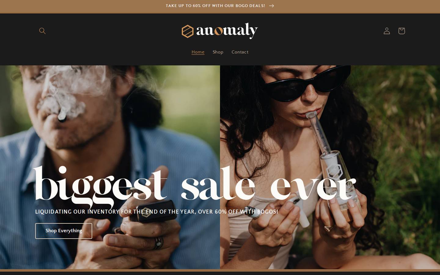 Anomaly homepage screenshot